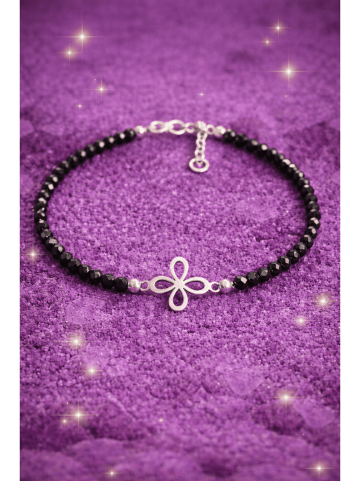 Mini Money Magnet Bracelet of Abundance Sigil with Tourmaline and Silver