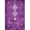 Triple protection necklace, sigil of abundance, rose quartz and silver - Prosperity