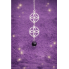 Triple protection necklace, sigil of abundance, black tourmaline and silver - Prosperity