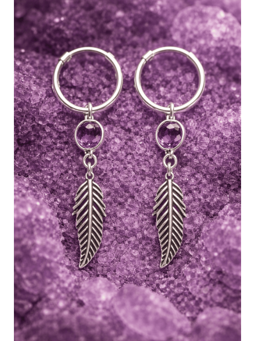 Aros Alas de Amatista ✨ Atrae la energía positiva