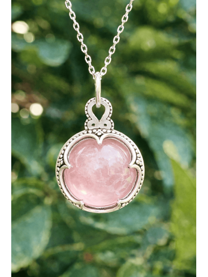 Collar 'Gotland' XL de Cuarzo rosa - Atrae el amor verdadero