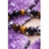 🔮 Pulsera Signo del Zodiaco Leo triple protección Obsidiana negra, Hematite y Ojo de Tigre 8mm
