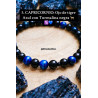 🔮 Pulsera Signo del Zodiaco Capricornio 6mm | Turmalina negra y Ojo de Tigre azul