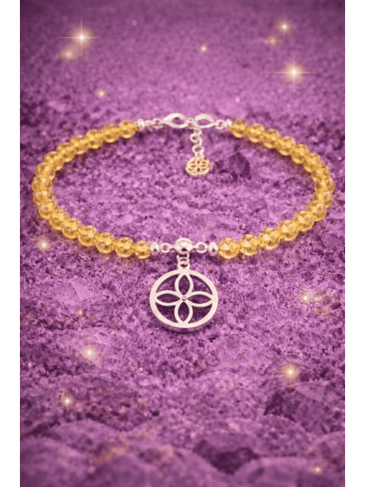 Powerful Money Magnet Bracelet, Citrine and Silver Money Sigil