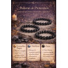 Pulsera de Obsidiana negra triple protección de plata: Nudo de Bruja, Cruz de Caravaca y San Benito
