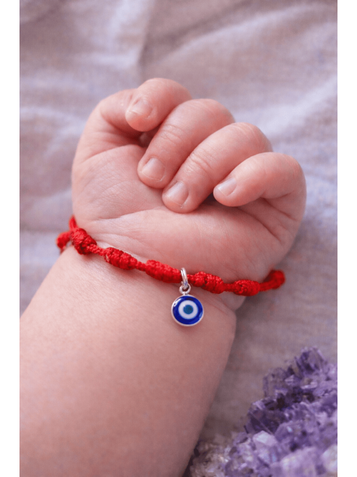 Pulsera de los 7 nudos de protección y Ojo Turco para niño o bebé