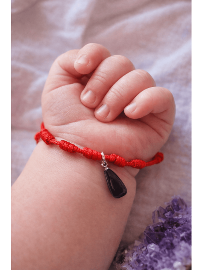 Pulsera de los 7 nudos de protección y Puño de Azabache para niño o bebé