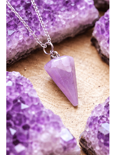 Péndulo collar 'Agatha' de piedra natural - Protección y curación