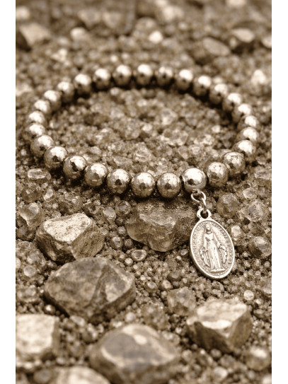 Polsera de Pirita i Verge de la Miraculosa | Protecció i bons auguris