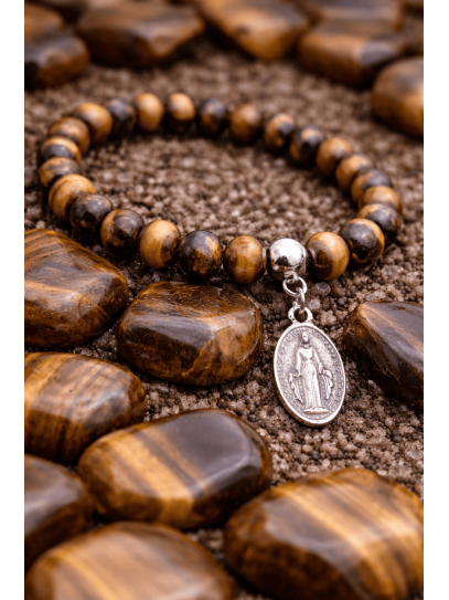 Tiger's Eye and Miraculous Virgin Bracelet | Protection and good omens