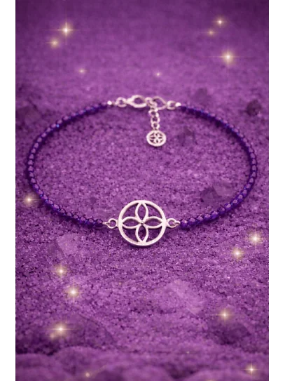 Powerful Amethyst and Silver Abundance Sigil Money Magnet Anklet