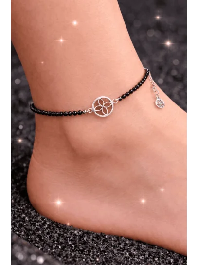 Powerful Money Magnet Anklet of Tourmaline and Silver