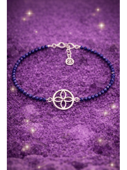 Powerful Money Magnet Anklet of Lapis Lazuli and Silver