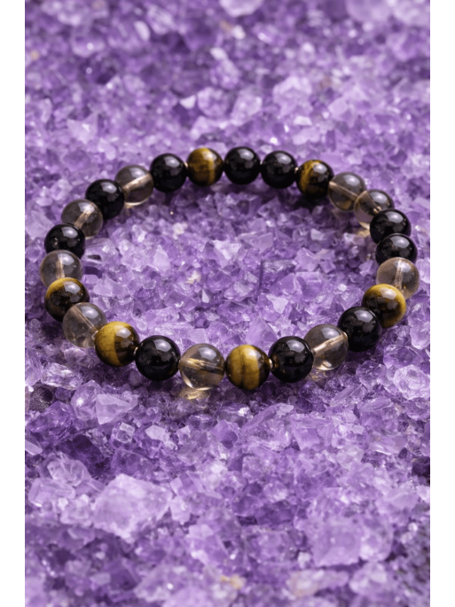 Triple protection bracelet to attract money ✨ Tourmaline, Tiger's Eye and Smoky Quartz