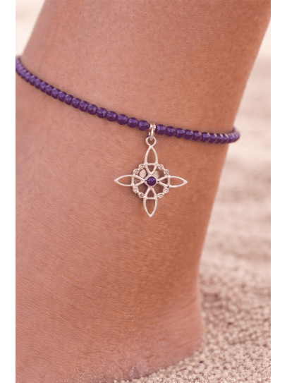 Tobillera Magic Protection de Nudo de Bruja y Amatista