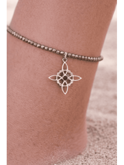 Magic Protection Anklet with Witch's Knot and Pyrite