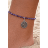 Tobillera DOBLE PROTECCIÓN TETRAGRAMATÓN de Amatista y plata