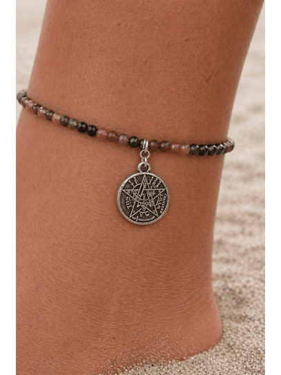 Turmellera DOBLE PROTECCIÓ TETRAGRAMATÓ de Turmalina multicolor i plata