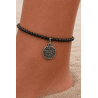 Tobillera DOBLE PROTECCIÓN TETRAGRAMATÓN de Turmalina negra y plata