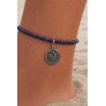 Tobillera DOBLE PROTECCIÓN TETRAGRAMATÓN de Lapislázuli y plata