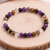 🔮 Pulsera Portal Abrecaminos de Turmalina, Cuarzo, Ahumado, Ojo de Tigre y Amatista 8mm