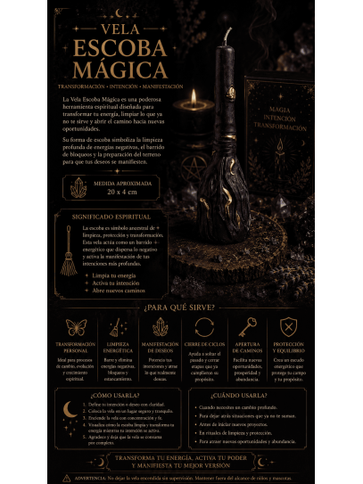 Vela Escoba: limpieza energética, desbloqueo y apertura de caminos