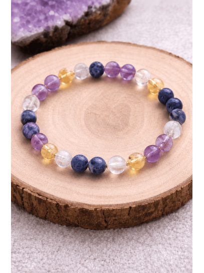 Pack para los estudios - Pulsera de Citrino, Sodalita, Amatista y Cuarzo
