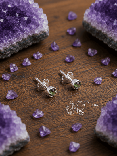 ✨ Cosmic Awakening Earrings in 3mm Moldavite 💚 certified and made of silver