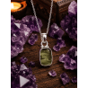 Collar de Moldavita mini de plata | Buena suerte - Espiritualidad