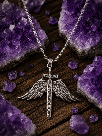 Collaret Escut Celestial ✨ de Sant Miquel Arcàngel extrem protector de plata