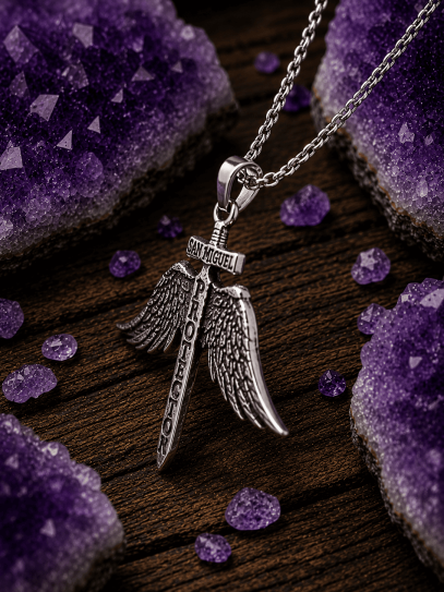 Collaret Escut Celestial ✨ de Sant Miquel Arcàngel extrem protector de plata