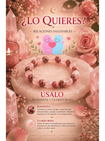 Breeze Fertility Bracelet 6mm | Rose quartz and Rhodonite attract love