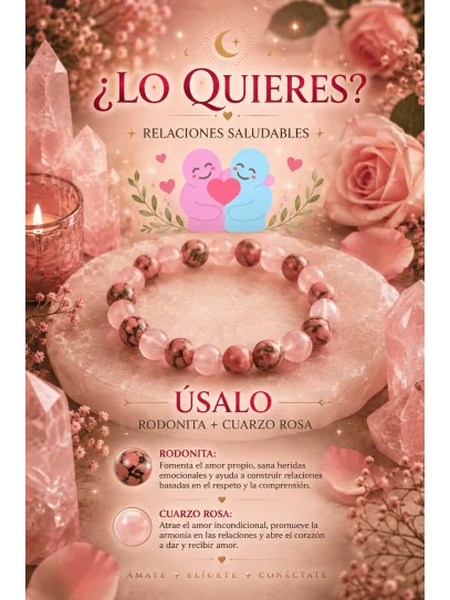 Breeze Fertility Bracelet 6mm | Rose quartz and Rhodonite attract love