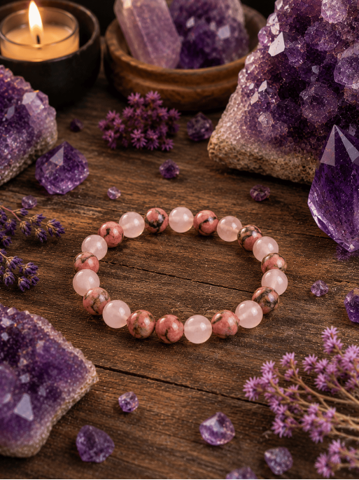 Breeze Fertility Bracelet 8mm | Rose quartz and Rhodonite attract love