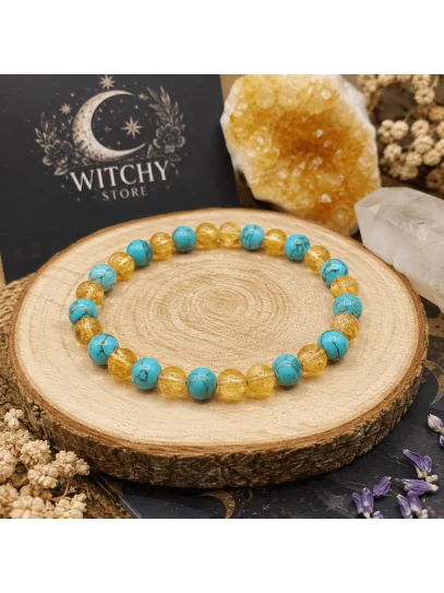 Double protection bracelet to attract money ✨ Citrine and Turquoise