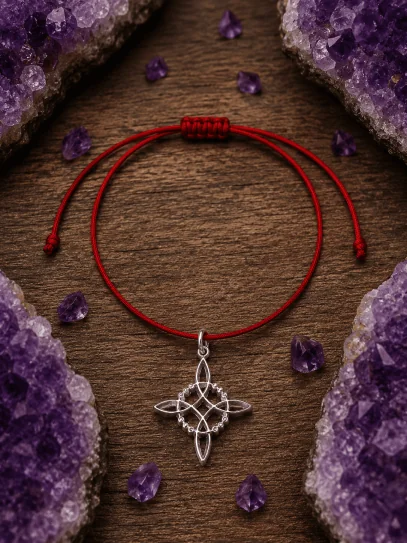 Red activated magic bracelet of protection from the Witch's Knot