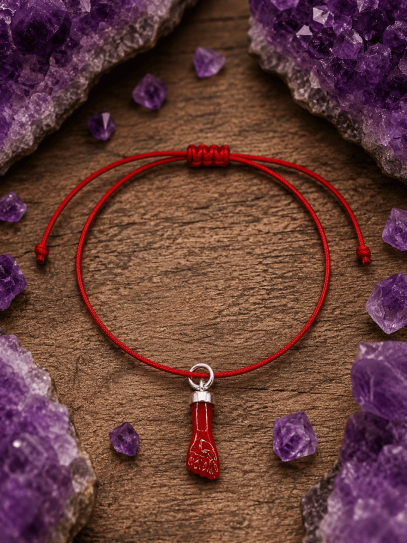 Red activated magic bracelet of protection from the Jet Red Fist