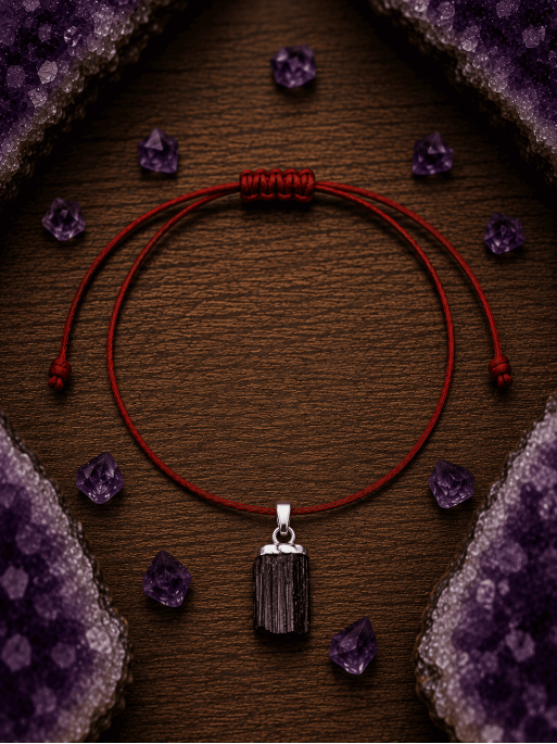 Pulsera mágica activada roja de protección de Turmalina negra