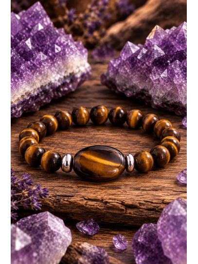 Pulsera 'Magia Energética' de Ojo de Tigre 8mm | Protección y suerte