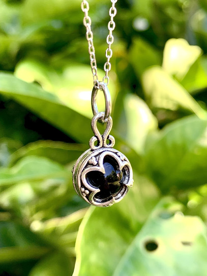 Collaret 'Gotland' super mini d'Obsidiana negra