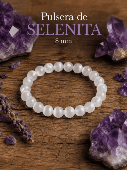 'Asha' Selenite Bracelet 8mm | Protection and purification