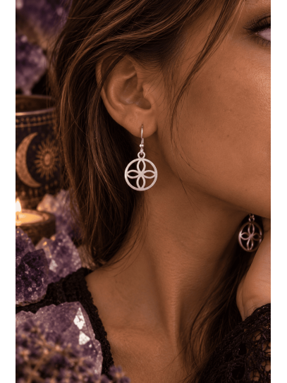 Pendientes sigilo de la abundancia de plata - Atrae riqueza y prosperidad
