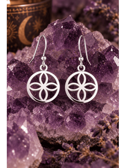 Pendientes sigilo de la abundancia de plata - Atrae riqueza y prosperidad
