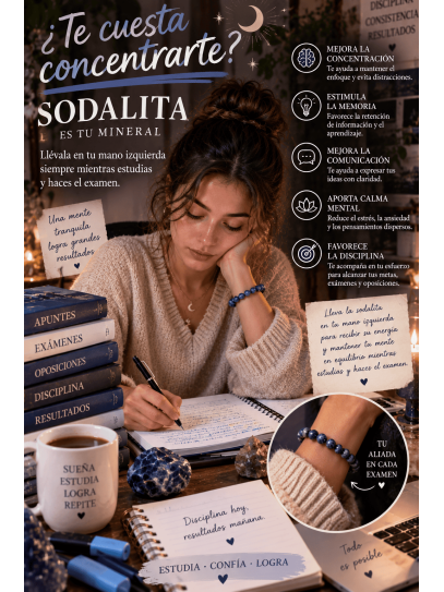 Pulsera doble protección de plata: Medalla de San Benito y Sodalita
