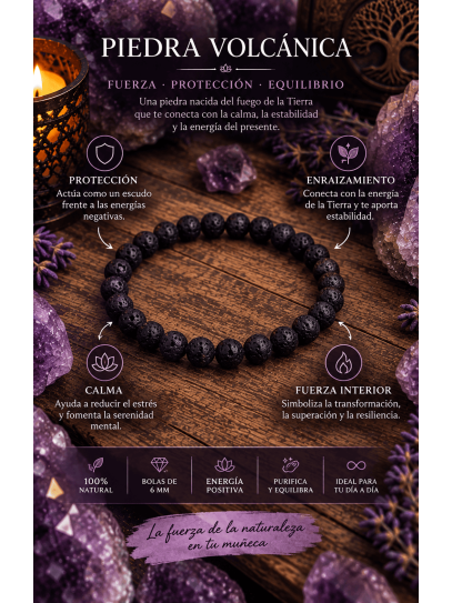 6mm Volcanic Stone Bracelet | Protection Against Evil