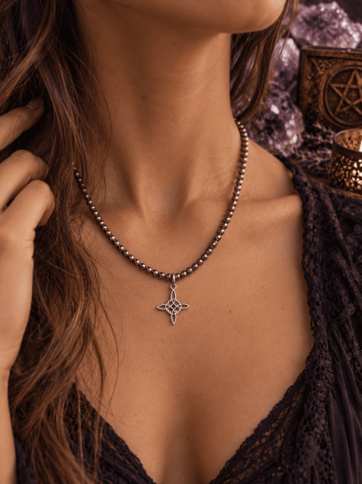Witch's Knot and Pyrite Double-Protection Money-Attracting Necklace