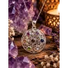 Cosmic Aura 7-Chakra Necklace in 925 Sterling Silver | Flower of Life ✨
