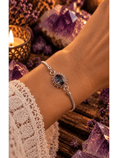 Pulsera mística Aurora 'Kinari' de Topacio Místico y Plata de Ley 925