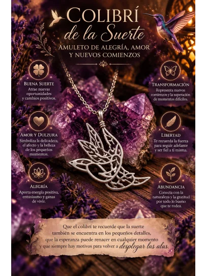 Collar Colibrí de la suerte ✨ Protección de Plata de Ley 925