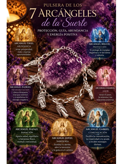 Polsera Escut Celestial ✨ dels 7 Arcàngels extrem protector de plata